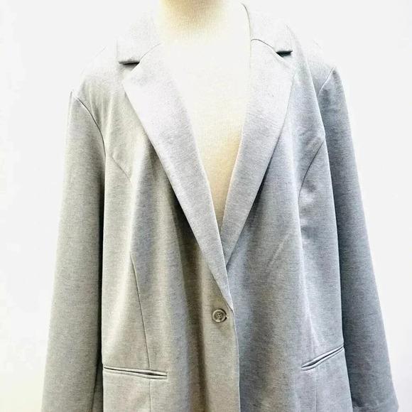 Nine West Jackets & Blazers - NWT NINE WEST Women Long Sleeve One Button Collared Gray Career Jacket Size 3X